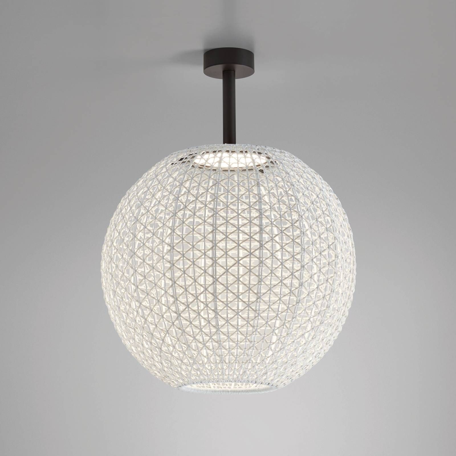 Bover Nans Sphere PF/60 LED svietidlo béžová, ušľachtilá oceľ, hliník, syntetické vlákno, polykarbonát, 14W, K: 82cm