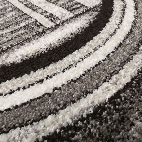 DomTextilu Originálny sivo hnedý koberec s motívom abstraktných kruhov 38632-181348