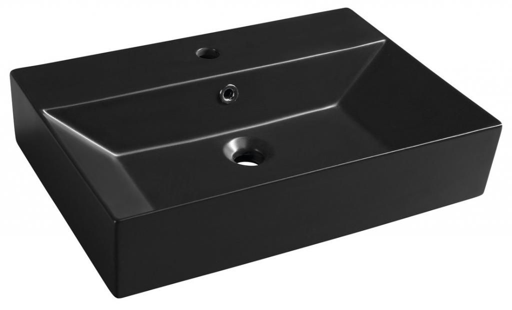 ISVEA - SISTEMA keramické umývadlo 60x42cm, čierna mat 10SF50060-2N