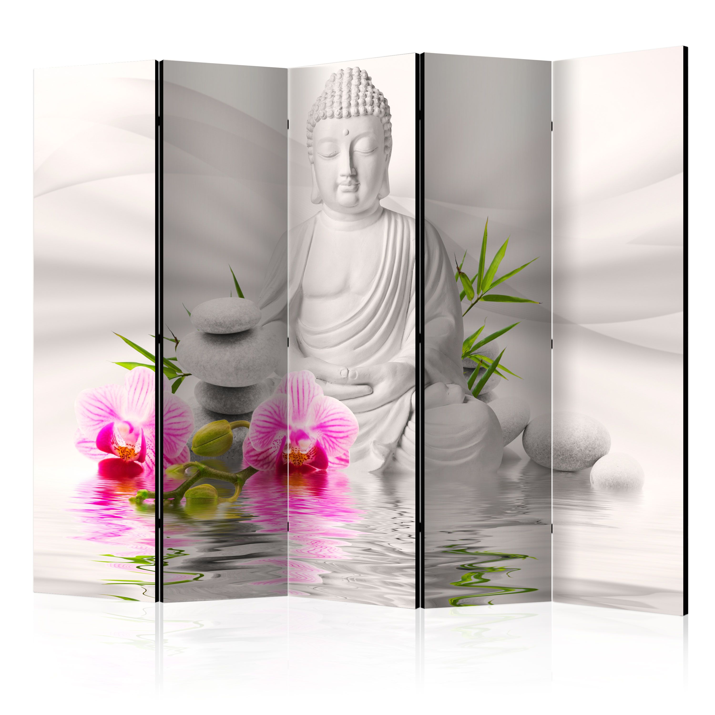 Artgeist Paraván - Buddha and Orchids II [Room Dividers]