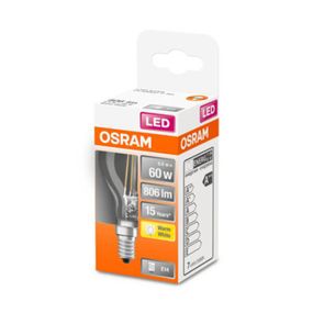 OSRAM LED žiarovka E14 Classic P 5, 5 W 2 700K číra, E14, 5.5W, Energialuokka: D, P: 7.8 cm
