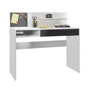 Kondela PC stôl, IMAN, s magnetickou tabuľou, biela-čierna
