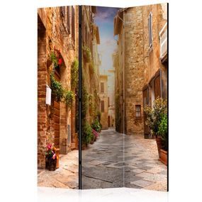 Paraván Colourful Street in Tuscany Dekorhome 135x172 cm (3-dielny)