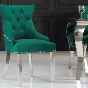 LuxD 28254 Dizajnová stolička Queen Levia hlava smaragdovo-zelený zamat