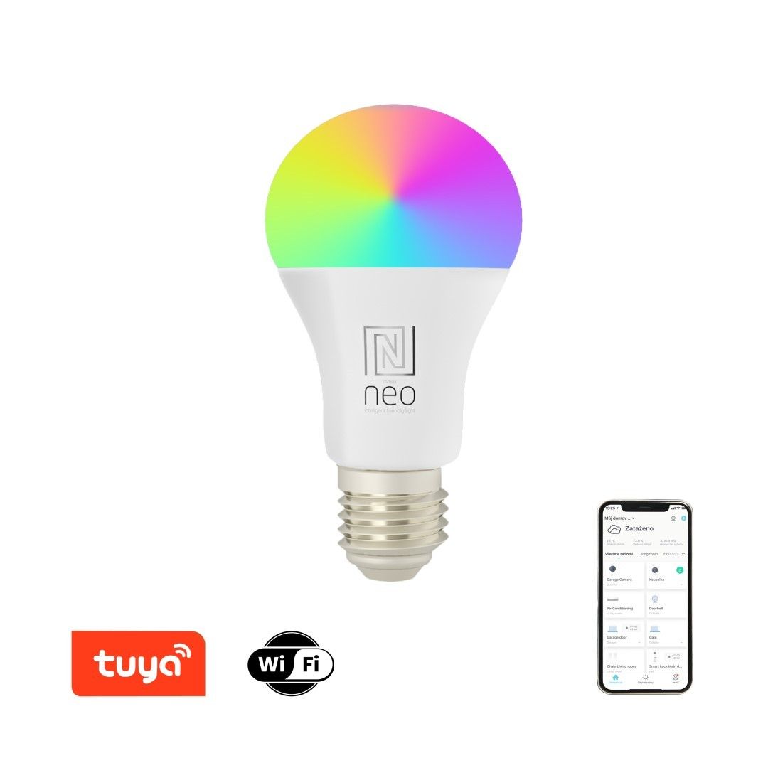 Immax NEO LITE 07733L inteligentná žiarovka 1x11W | 1055lm | 2700-6500K | CCT | RGB- stmievateľné, WiFi