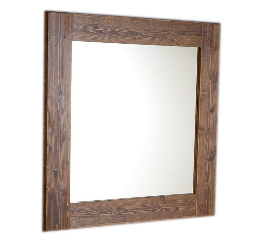SAPHO - BRAND zrkadlo v drevenom ráme 800x800mm, morený smrek BA051S