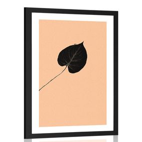 Plagát s paspartou záhadný čierny list - 60x90 black