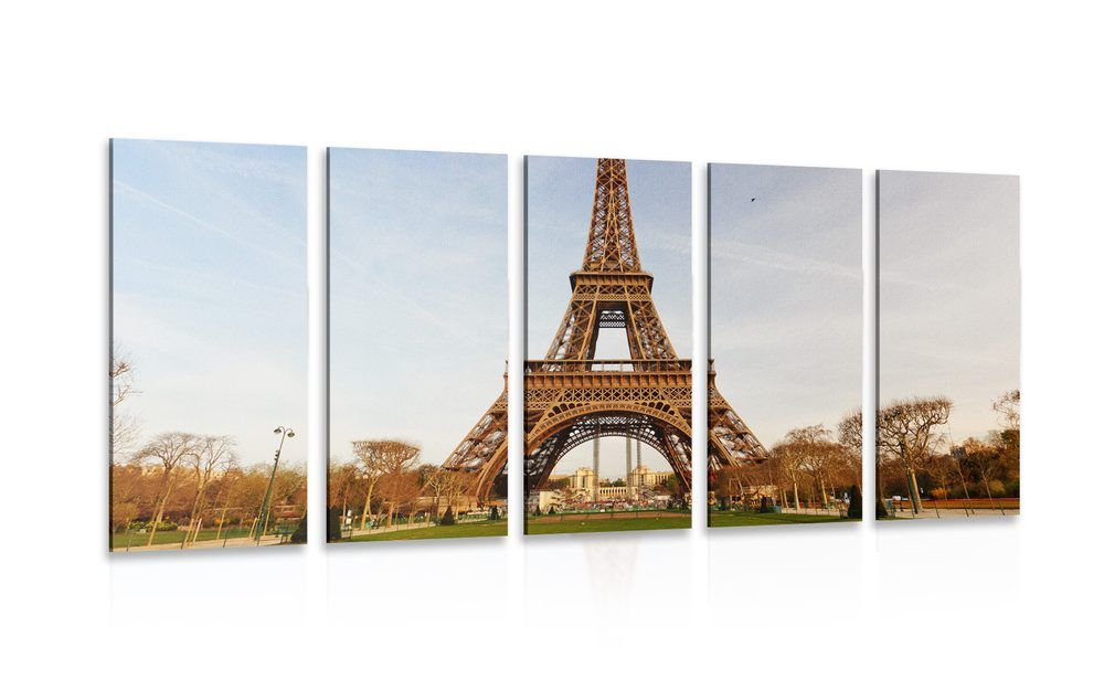 5-dielny obraz slávna Eiffelova veža