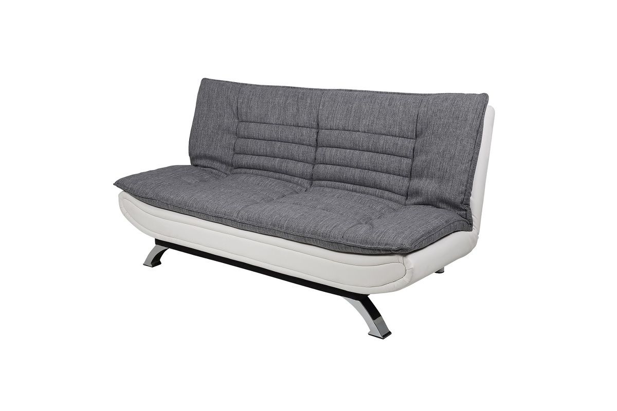 Dkton Dizajnová rozkladacia sedačka Alun, 196 cm, svetlosivá / biela