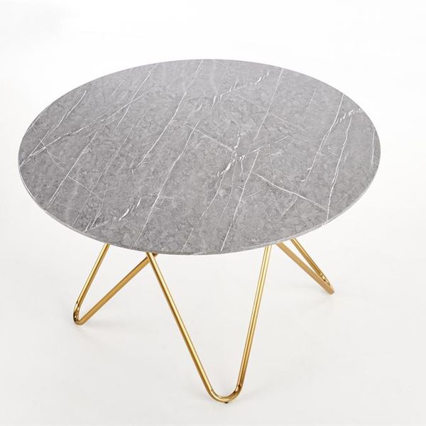 Halmar BONELLO stôl, doska - šedá mramor, nohy - zlatá