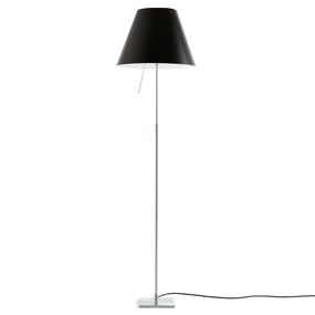 Luceplan Costanza stojaca lampa D13ti, čierna, Obývacia izba / jedáleň, hliník, polykarbonát, E27, 105W, K: 160cm