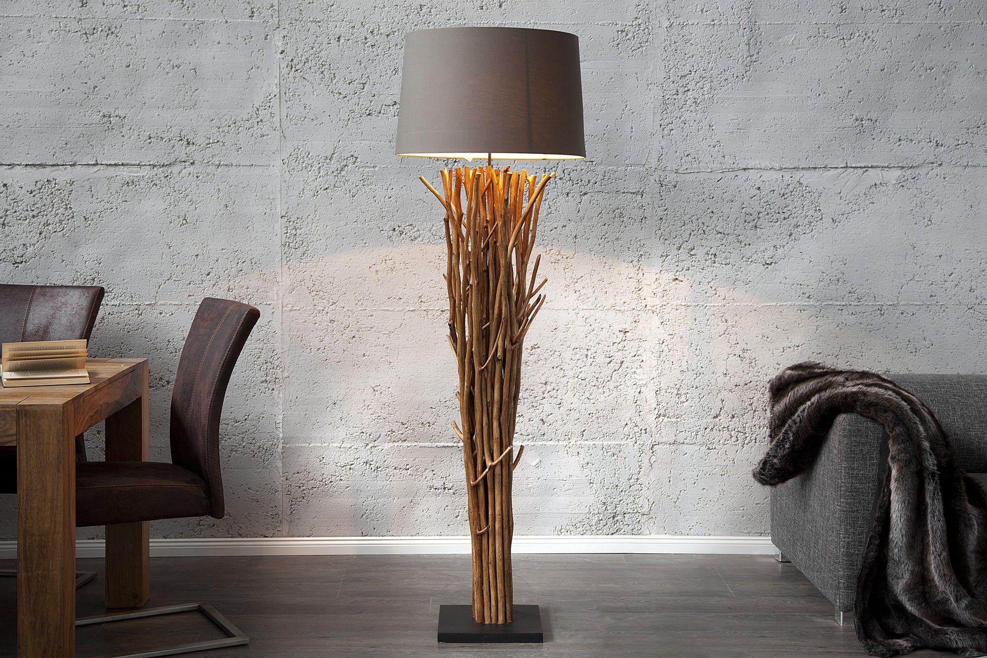 Estila Dizajnová luxusná stojaca lampa Euphoria 175cm hnedá