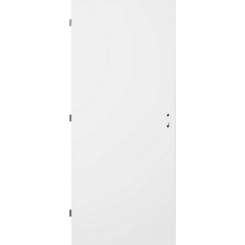 Dveře ocelové plné zateplené levé šířka 900 mm bílé