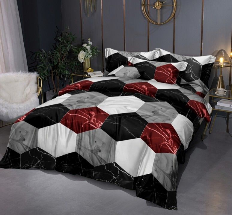DomTextilu Moderné posteľné obliečky so vzorom 3 časti: 1ks 200x220 + 2ks 70 cmx80 viacfarebná 66702-240373