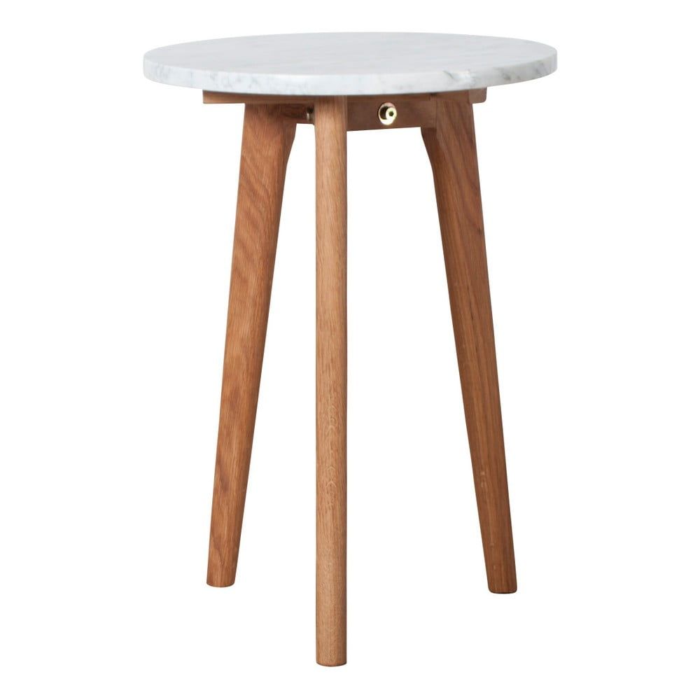 Odkladací stolík s doskou v dekore kameňa Zuiver, Ø 32 cm