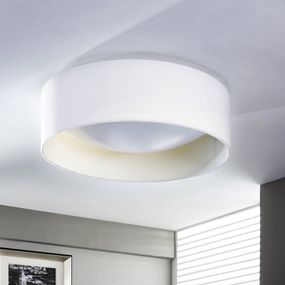 Lindby Stropné LED svietidlo Franka biele 41, 5 cm, Obývacia izba / jedáleň, látka, plast, kov, 24W, K: 14cm