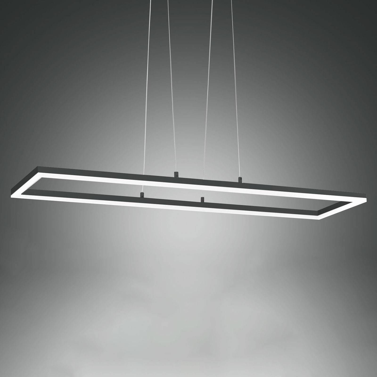 Fabas Luce Stropné LED svietidlo Bard 92x32 cm antracit, Obývacia izba / jedáleň, kov, metakrylan, 52W, P: 92 cm, L: 32 cm