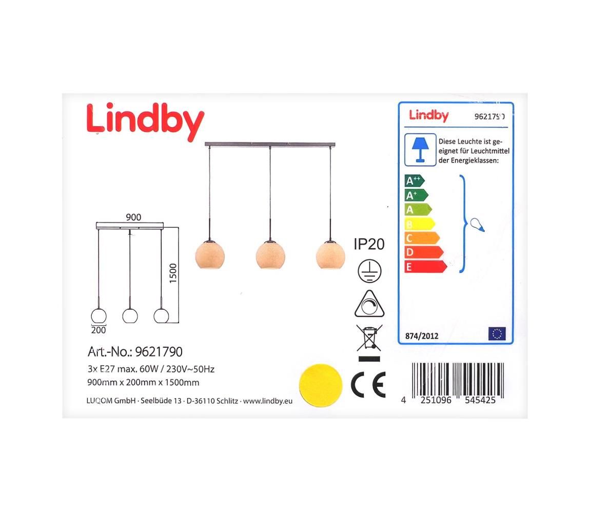 Lindby - Luster na lanku SOFIAN 3xE27/60W/230V