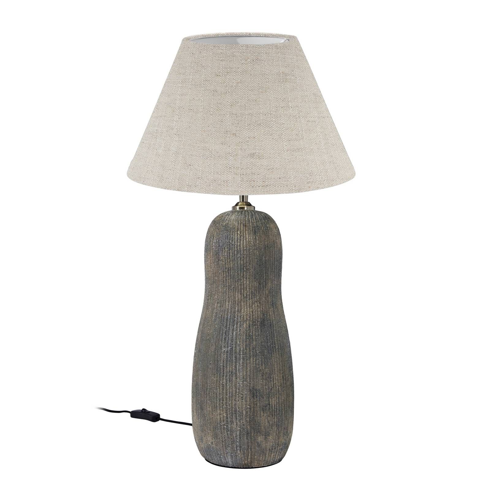 PR Home Sally lampa Ø 42 cm keramika/prírodný ľan, Obývacia izba / jedáleň, textil, keramika, E27, 40W, K: 74cm