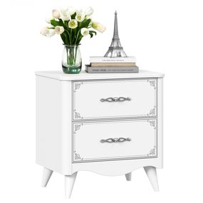 Zásuvkový nočný stolík lily - biela