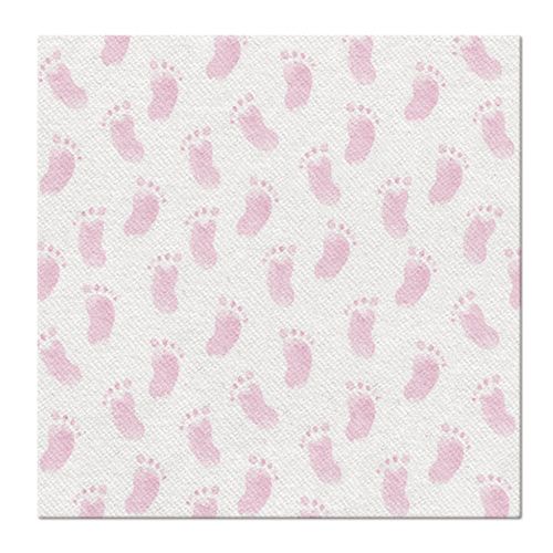 Obrúsky paw airlaid l 40x40cm baby footprints, light pink