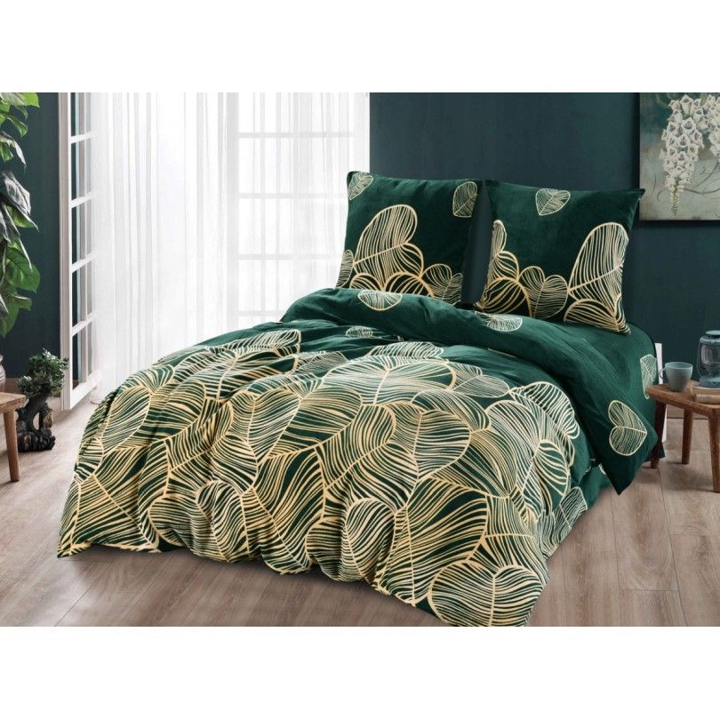DomTextilu Mikroplyšové posteľné obliečky v zelenej farbe  Zelená 68692-244437