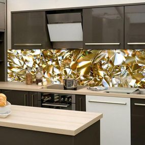KI-260-072 Fototapeta do kuchyne - Golden Crystal (Zlatý kryštál) 260 x 60 cm