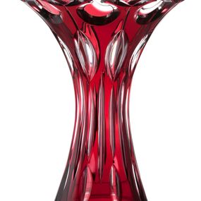 Krištáľová váza Flamenco, farba rubínová, výška 250 mm