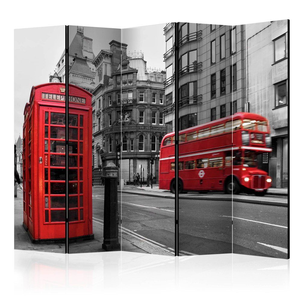 Paraván London Icons Dekorhome 225x172 cm (5-dielny)