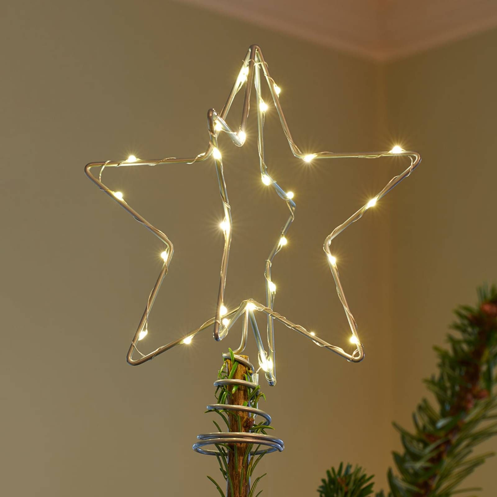 Sirius Dekoračná LED lampa Christmas Top, striebro, kov, L: 20 cm, K: 25cm