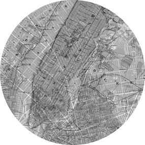 KT-D1056 Okrúhla samolepiace obrazová fototapeta Komar Map, veľkosť priemer 128 cm