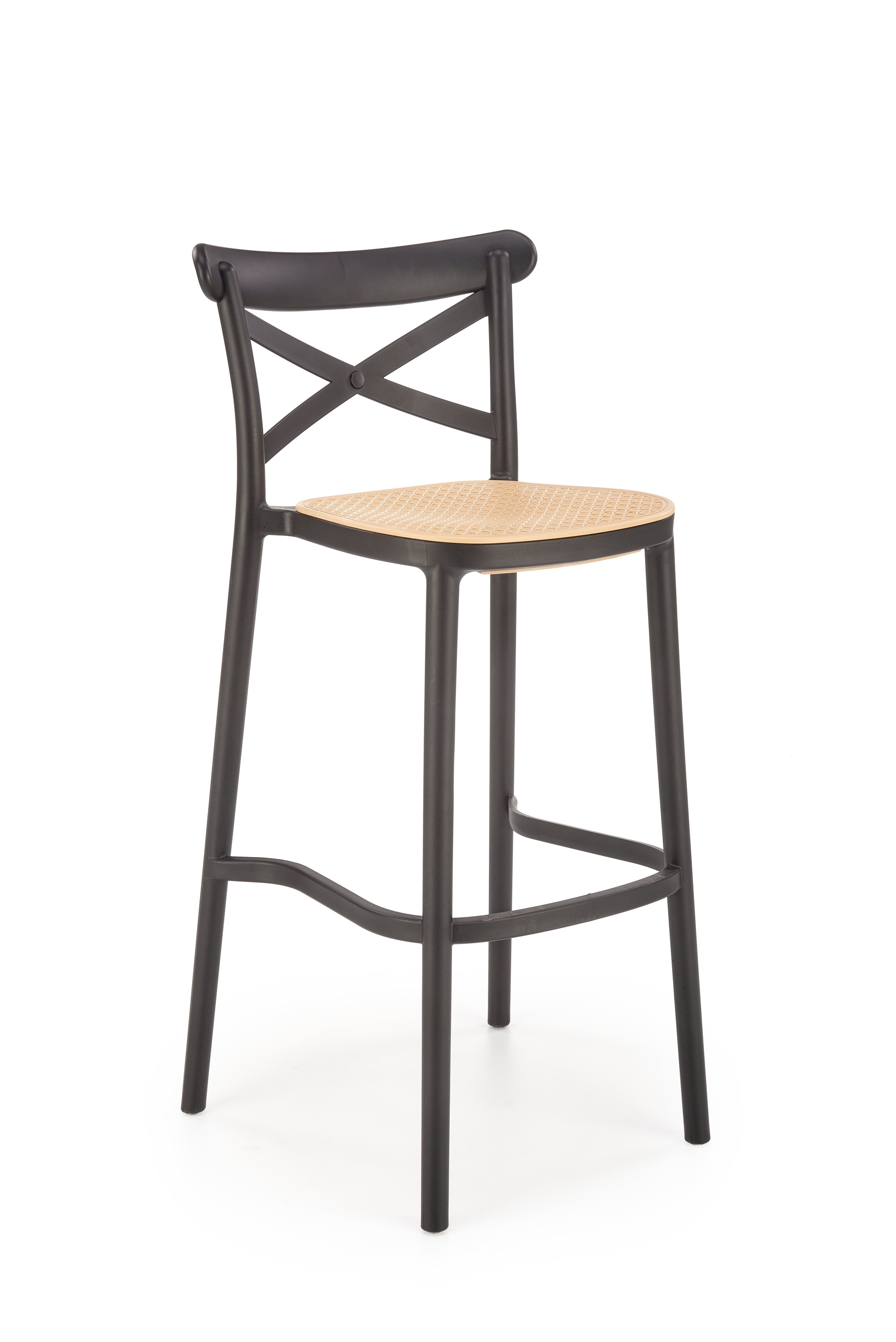 Halmar H111 barová stolička čierna/hnedá