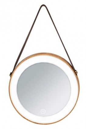 Nástenné zrkadlo s LED osvetlením Wenko Usini, ? 21 cm