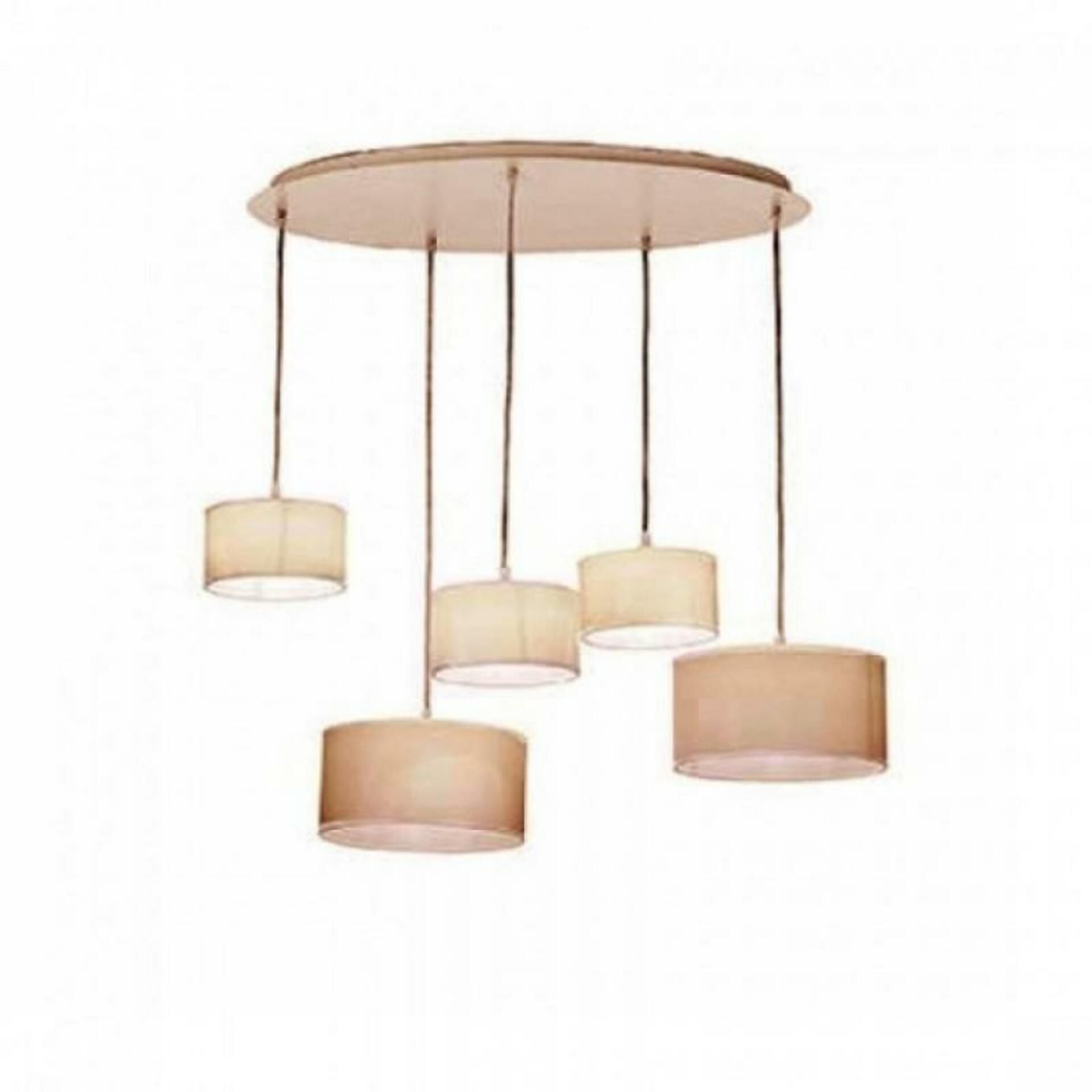 Závěsné svítidlo Ideal Lux Ekos SP5 round canvas 110868 béžové