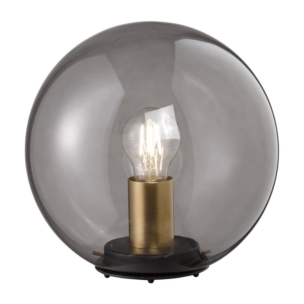 Čierna sklenená stolová lampa Fischer & Honsel Dini, ø 25 cm