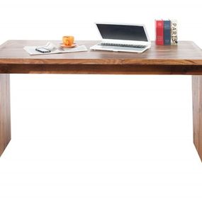 Estila Dizajnový moderný písací stôl Terra z masívneho dreva sheesham prírodnej hnedej farby 150cm