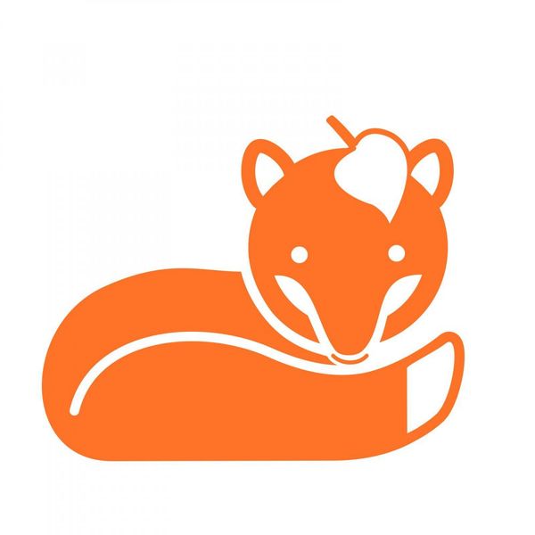 Pieris design Líška s listom - jesenná nálepka na okno oranžová