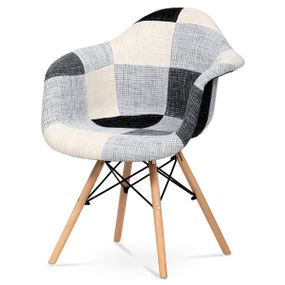 Sconto Jedálenská stolička AVIRA sivá/biela, patchwork