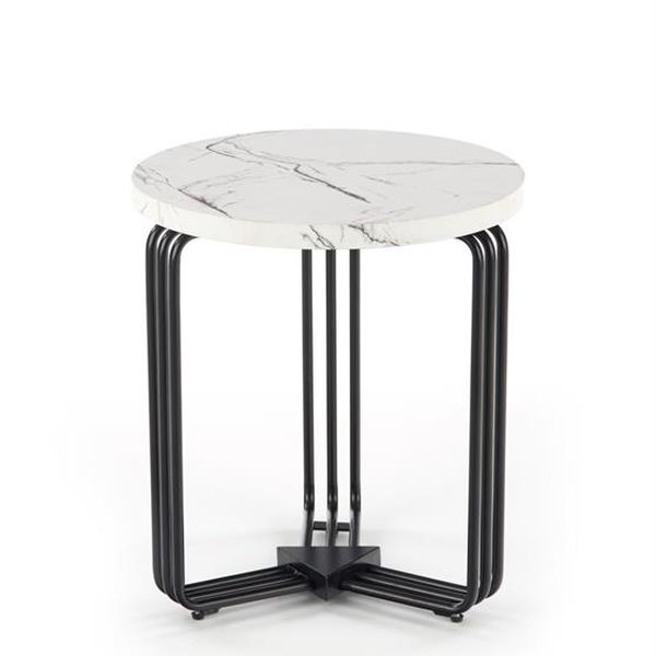 Halmar ANTICA S konferenčný stolík doska - biely mramor, konštrukcia - čierna