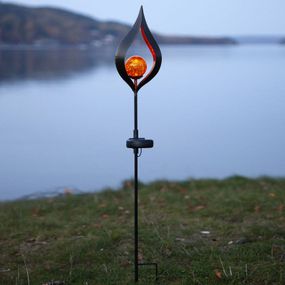 STAR TRADING Solárna LED lampa Melilla, špička, ušľachtilá oceľ, 0.06W, L: 14 cm, K: 70cm