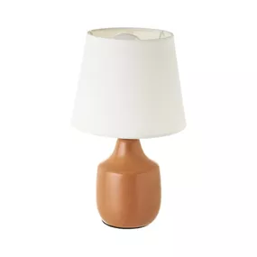 Bielo-hnedá keramická stolová lampa s textilným tienidlom (výška 24 cm) – Casa Selección