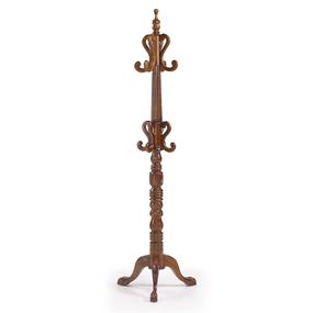 Estila Rustikálny luxusný vešiak M-VINTAGE z masívneho dreva tmavohnedej farby s vyrezávaním 190cm