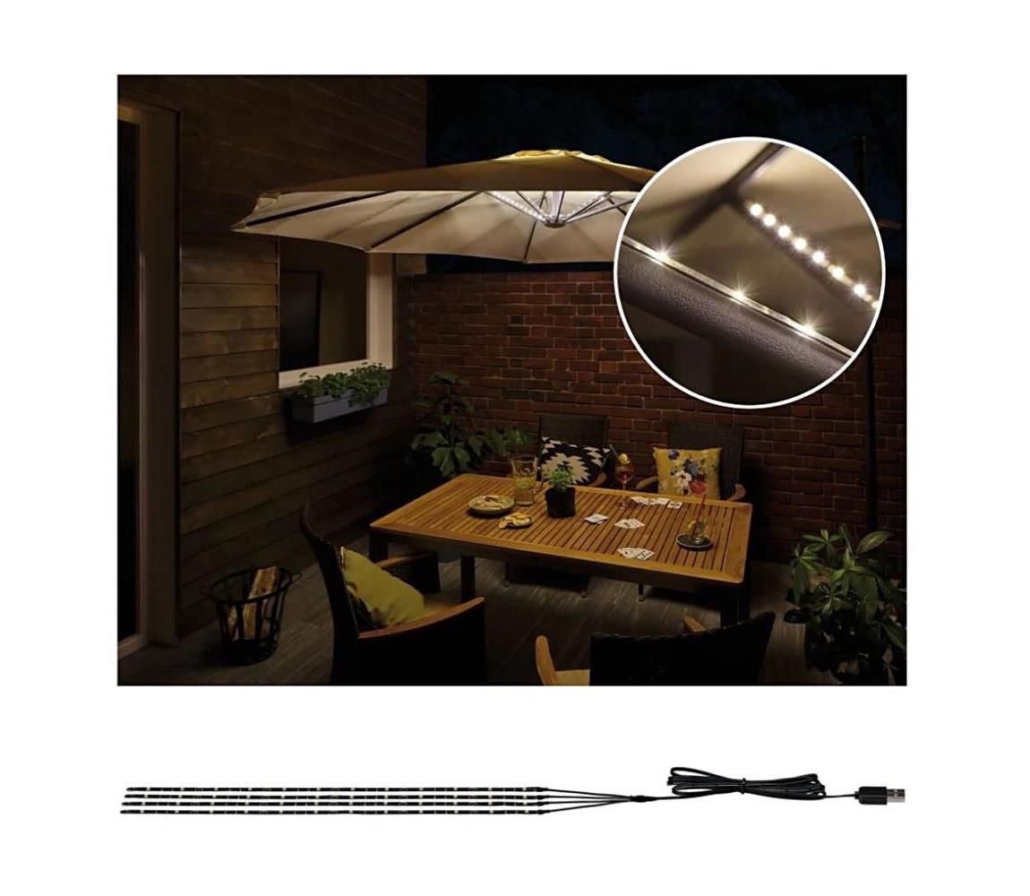 Paulmann 94208 - LED/1,8W Osvetlenie slnečníka PARASOL 5V/USB