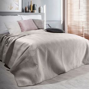 DomTextilu Hebký zamatový prehoz na posteľ béžovej farby Šírka: 230 cm | Dĺžka: 260 cm 27499-209362
