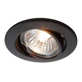 Deko-Light Otočný NV zapustený prstenec 68, čierny matný, Obývacia izba / jedáleň, kov, GU5.3 / MR16, 50W