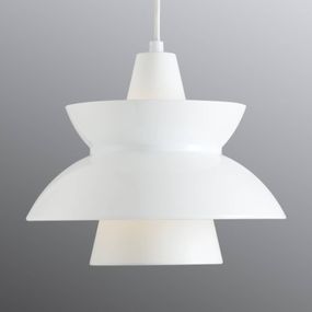 Louis Poulsen Doo-Wop – závesná lampa biela, Obývacia izba / jedáleň, hliník, E27, 60W, K: 24.5cm