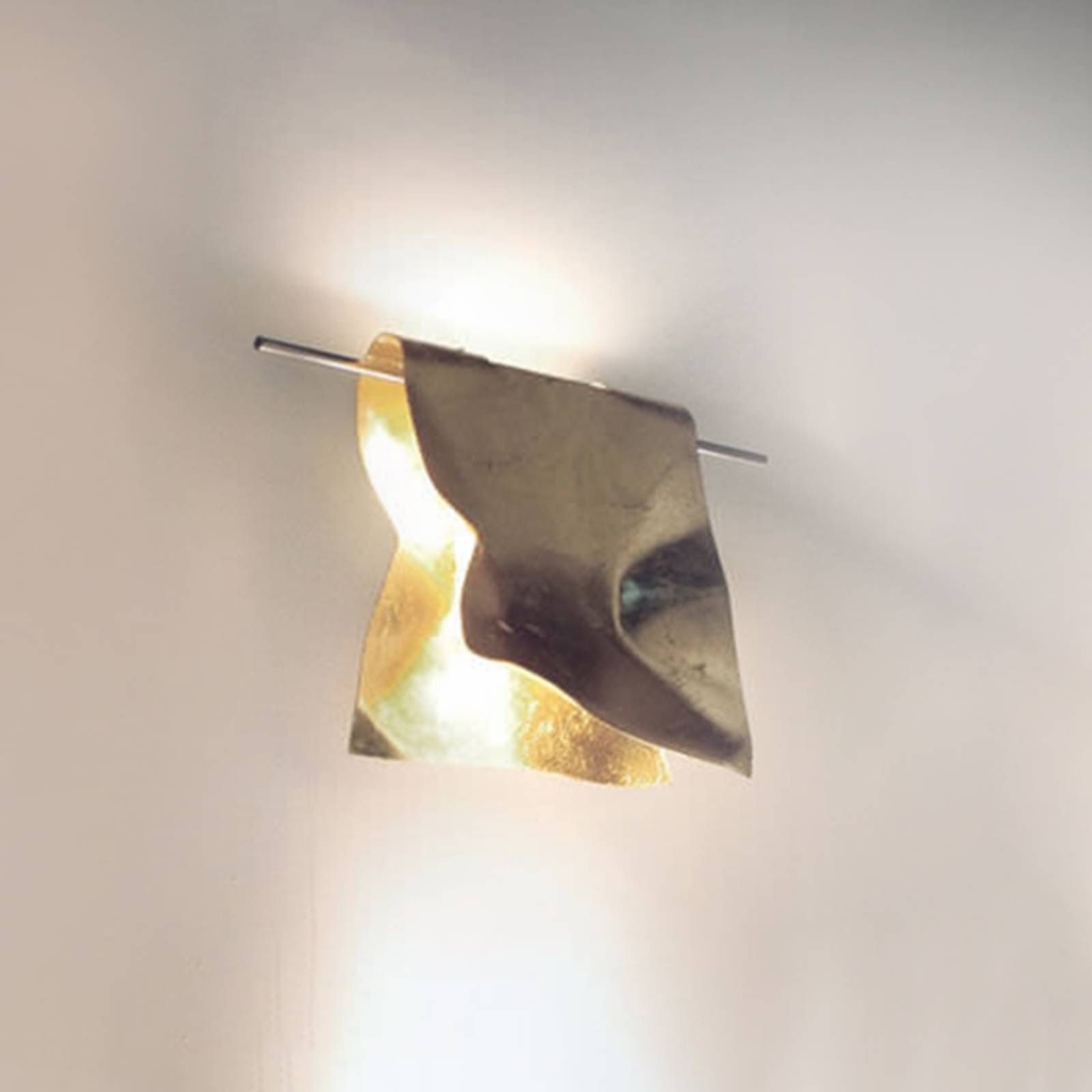 Knikerboker Stendimi nástenné LED svietidlo zlato, Obývacia izba / jedáleň, oceľ, 9.8W, L: 20 cm, K: 23cm