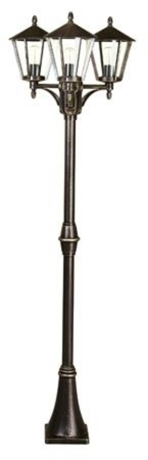 Albert Leuchten Stĺpové svietidlo 680 vidiecky štýl 3-pl. hnedé, hliníkový odliatok, akryl, E27, 75W, K: 207cm