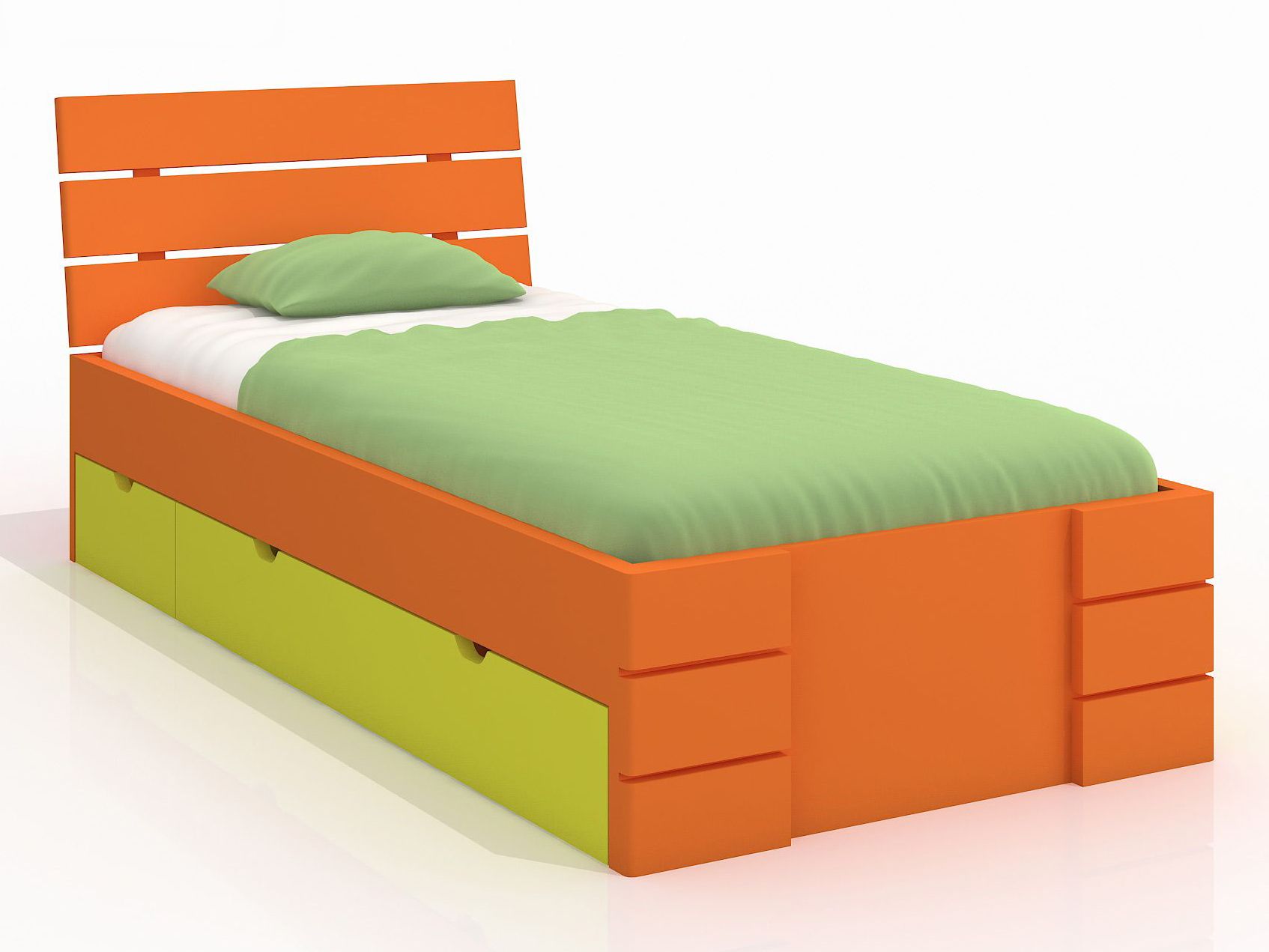 Jednolôžková posteľ 90 cm Naturlig Kids Lorenskog High Drawers (borovica) (s roštom)