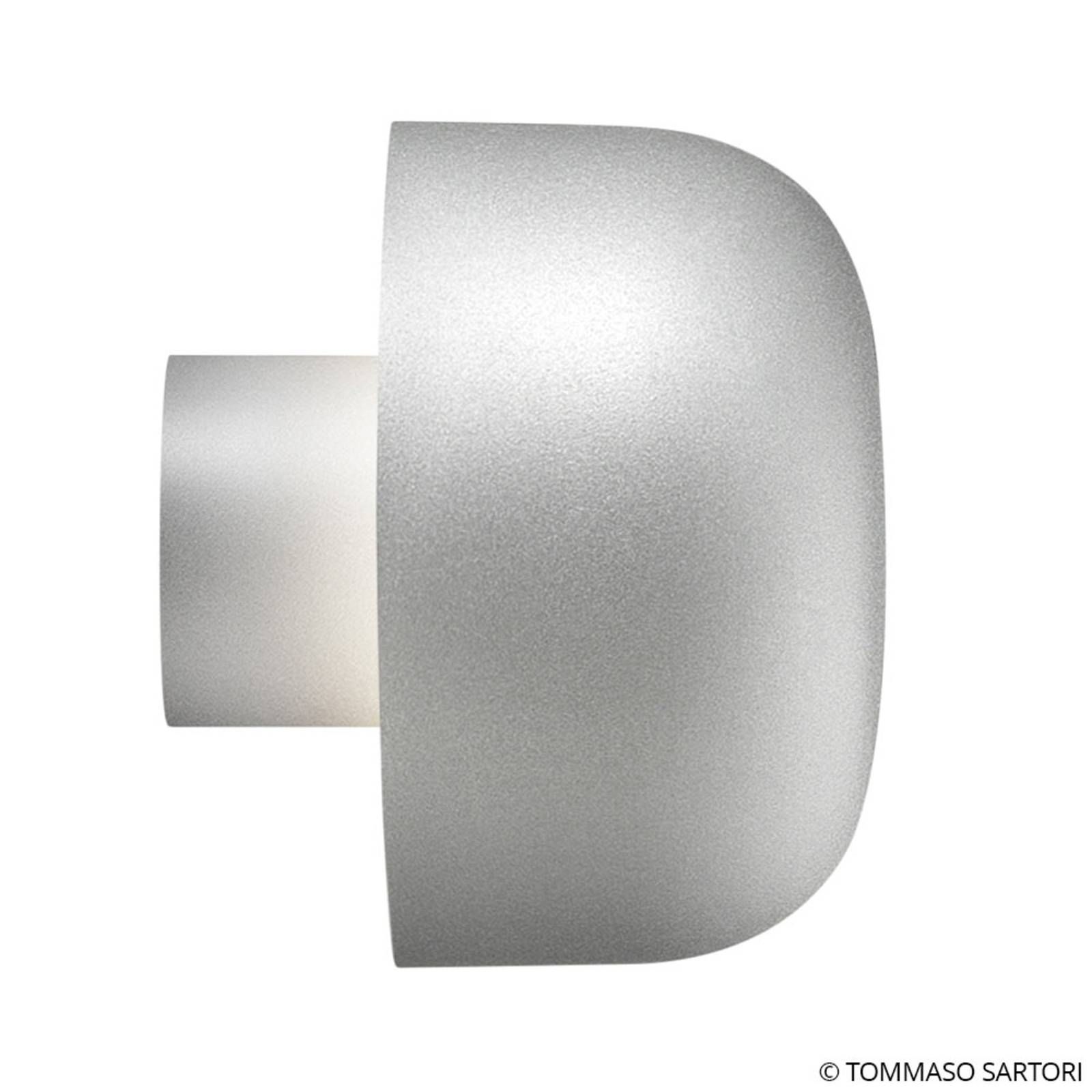 FLOS Bellhop vonkajšia nástenná, 2700 K, sivá, hliník, oceľ, nehrdzavejúca oceľ, 8W